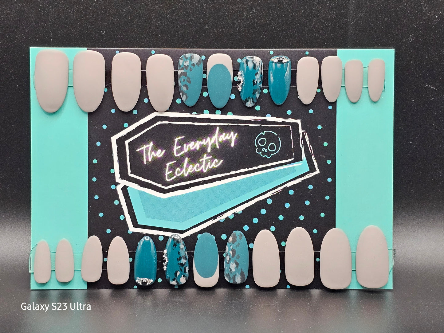 Gray/Teal Leopard Print