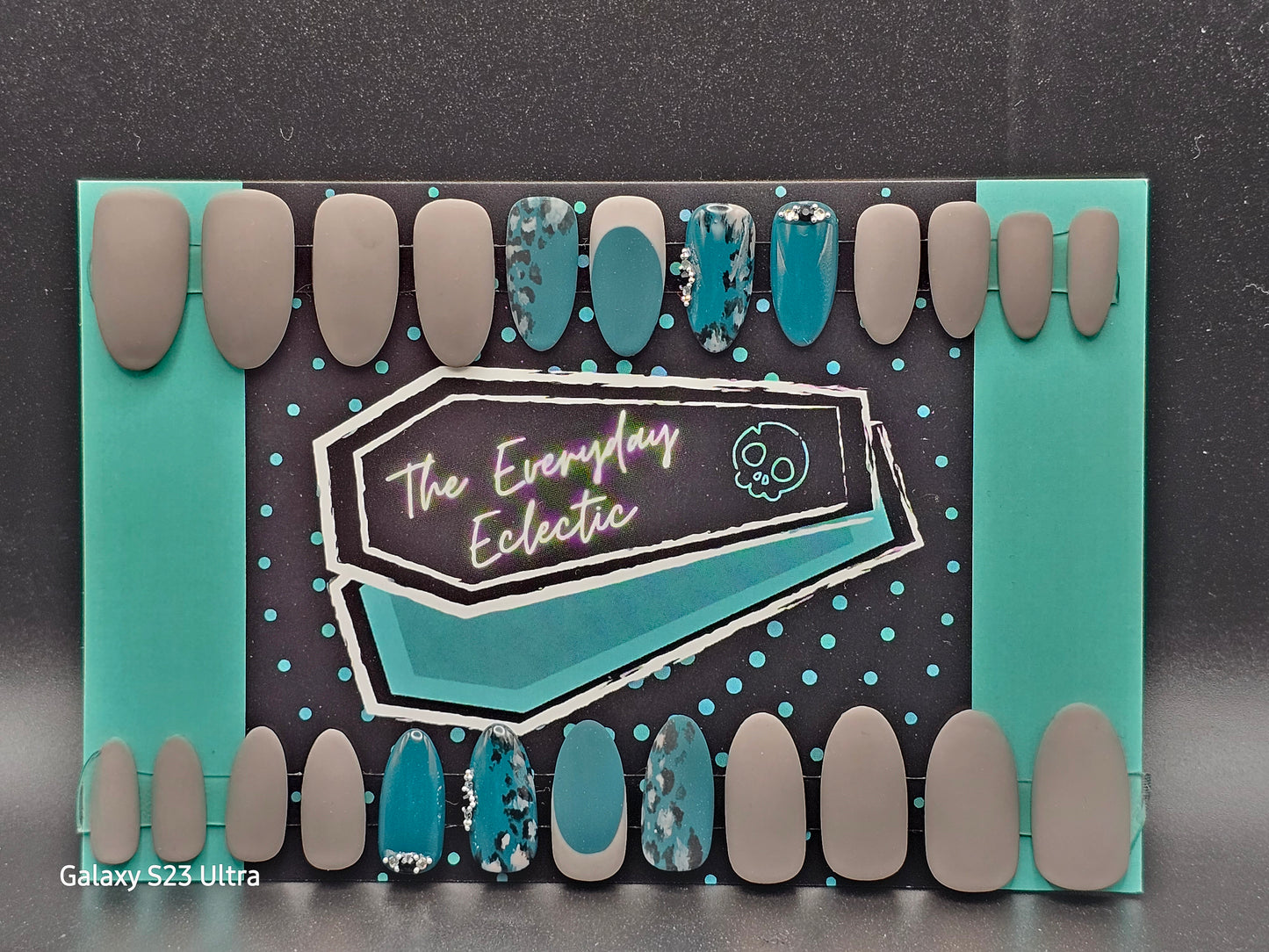 Gray/Teal Leopard Print